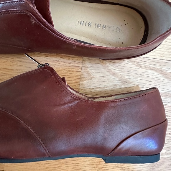 Gianni Bini Burgundy Leather Loafers with Zipper Size 9.5M Womens - Picture 11 of 15